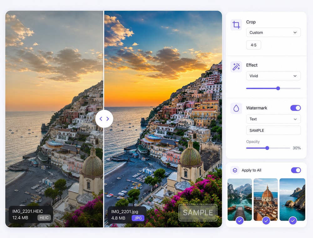Keep conversion separate from full image editing