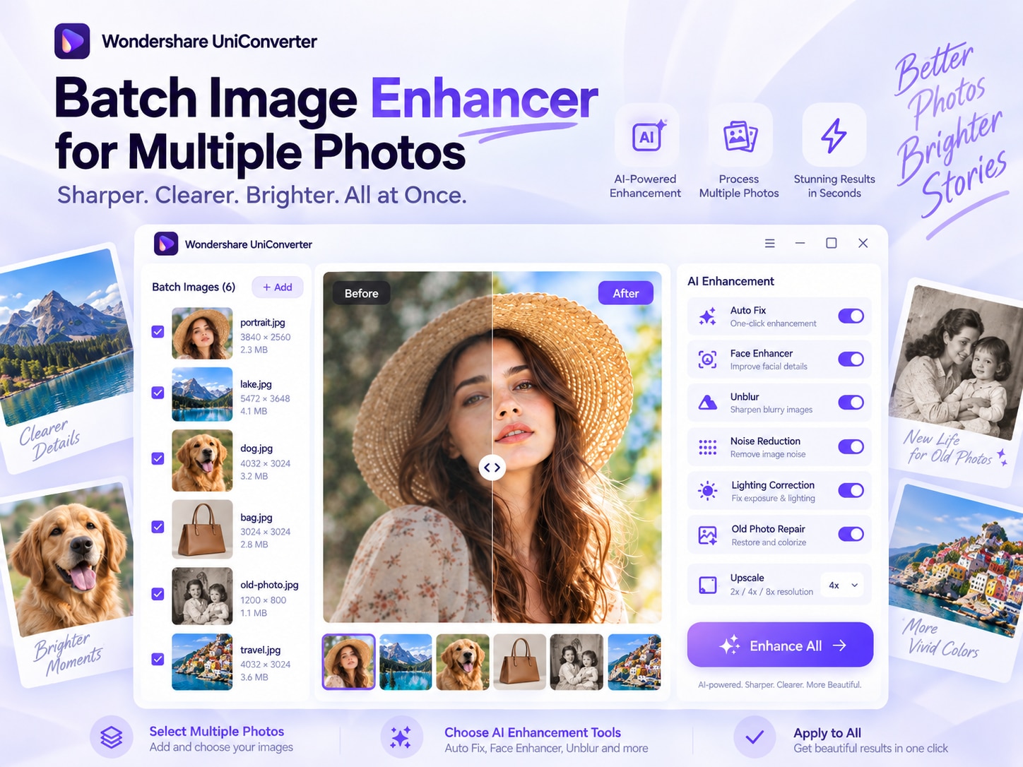 AI Auto Fix analyzes and enhances photos