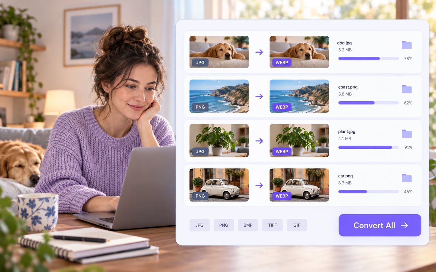 Batch Images to WebP Converter for Multiple Files
