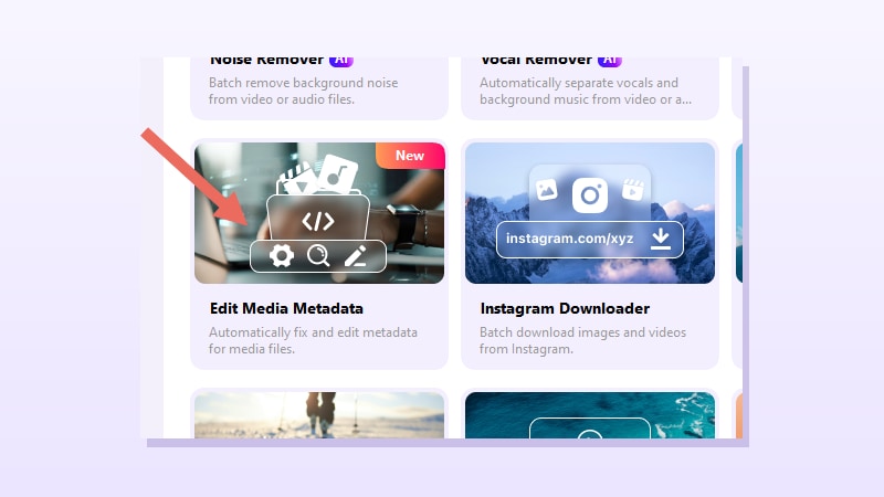 Open Edit Media Metadata in UniConverter
