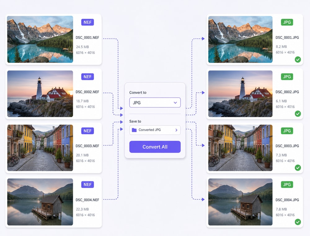 Apply a shared JPG output and destination