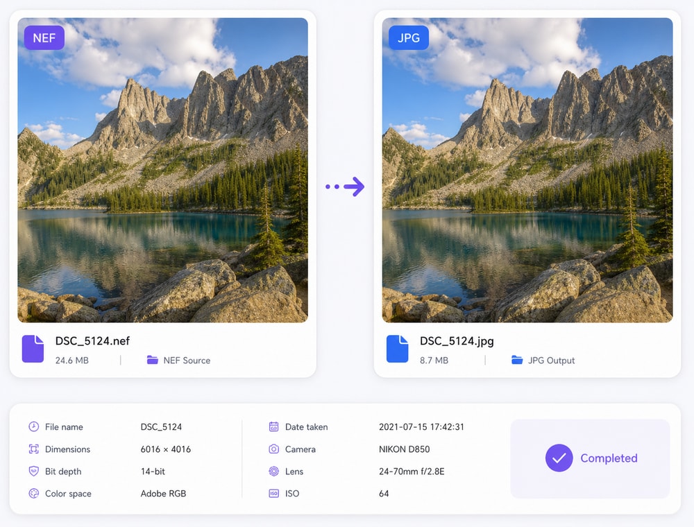 Create JPG copies without replacing RAW sources