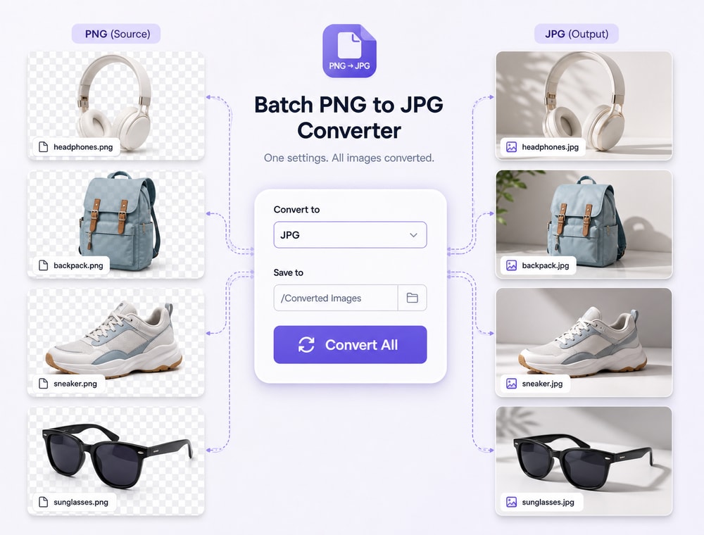 Choose JPG output once for the collection