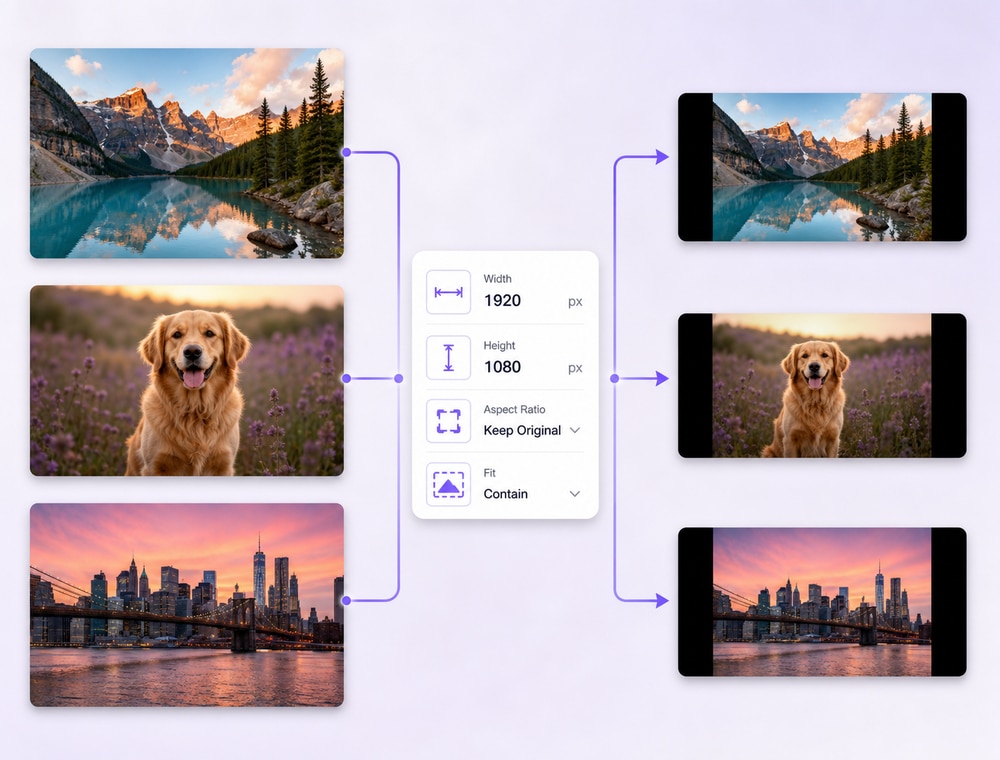 Choose how each image should occupy the new canvas