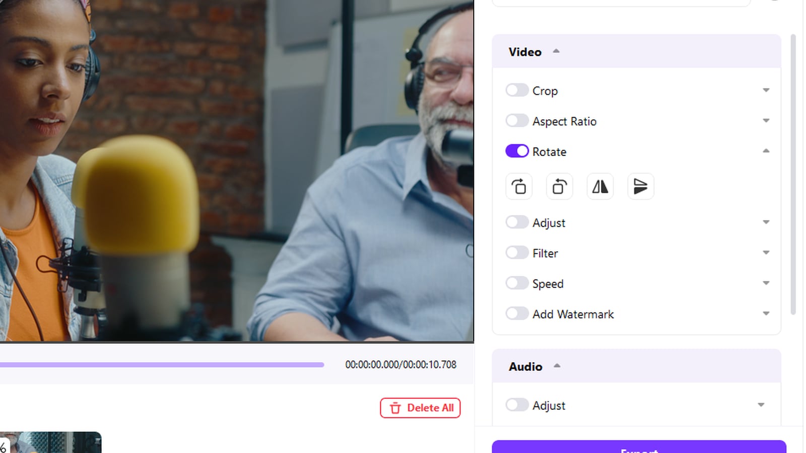 UniConverter Video Editor ready to export rotated videos