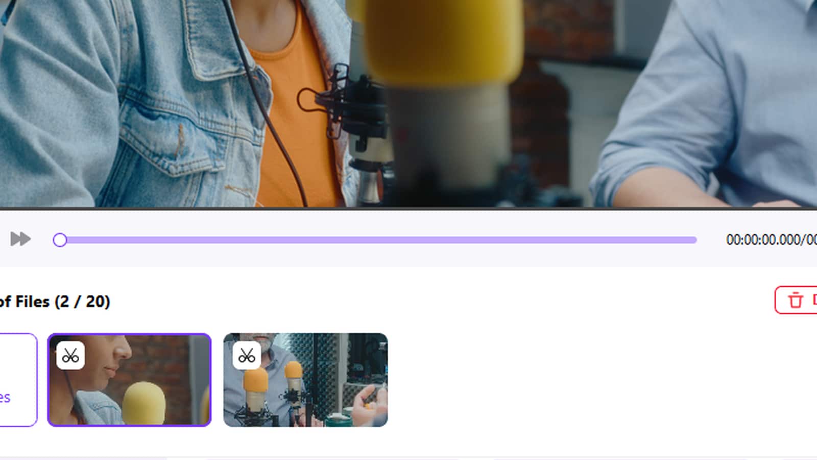 Multiple videos in UniConverter Video Editor ready for individual rotation or flipping