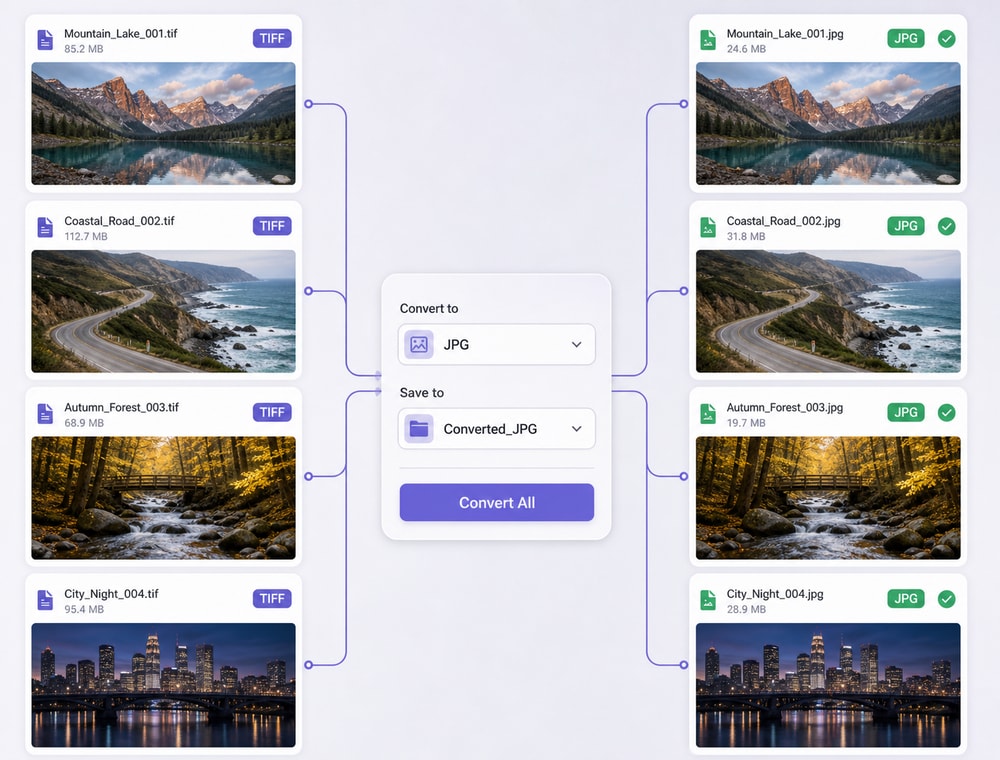 Set JPG output and destination once