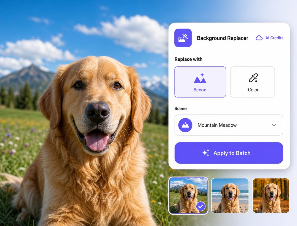 Build New Backgrounds for a Complete Image Set