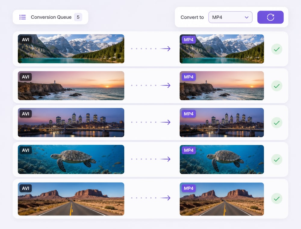 Batch convert AVI to MP4 mac in One Reviewed Queue