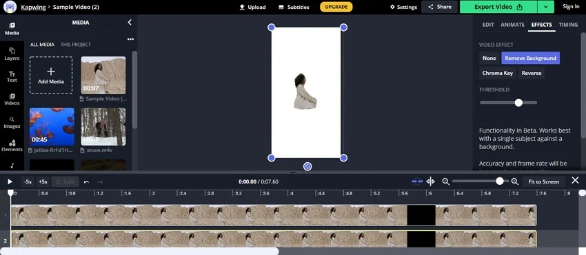 outil de suppression d'arrière-plan vidéo en ligne