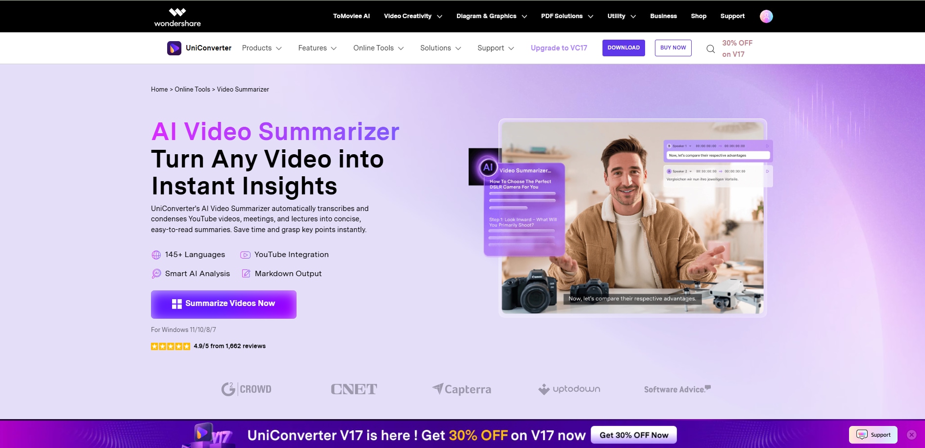 wondershare uniconverter homepage