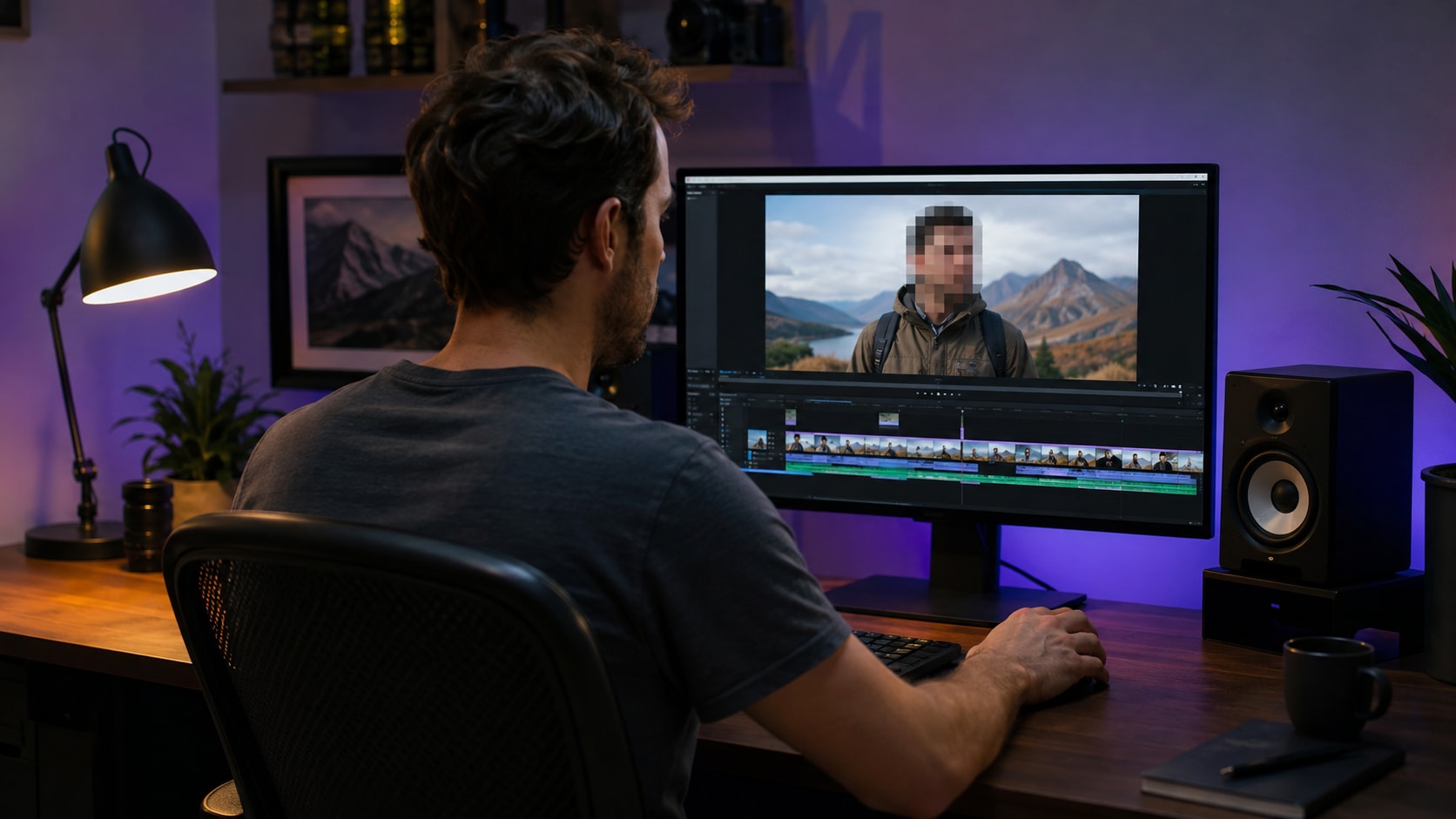 local desktop workflow for blurring a sensitive section of video