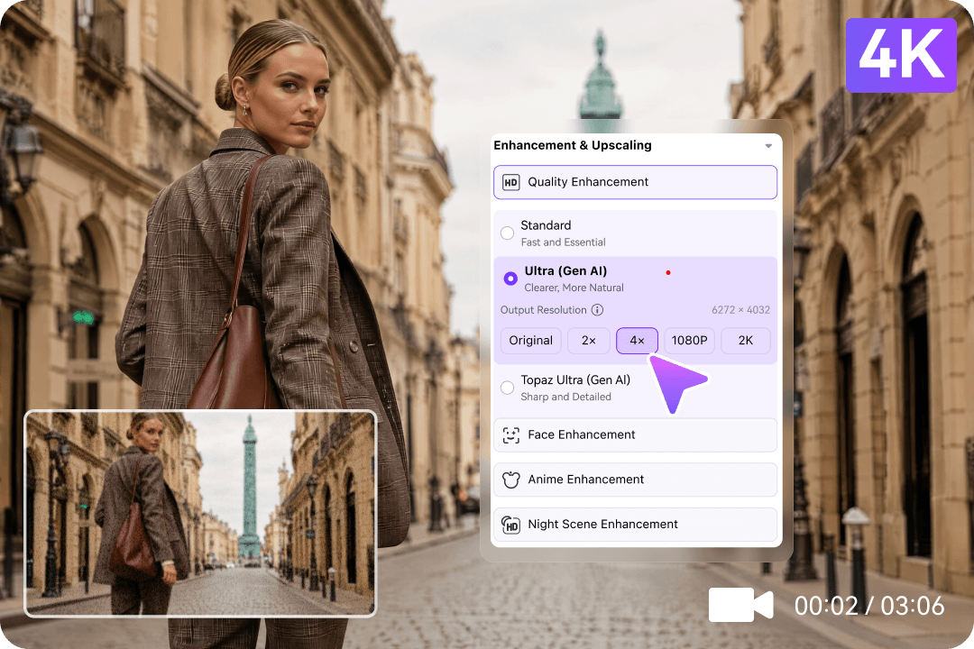 AI video enhancement and 4K upscaling in UniConverter
