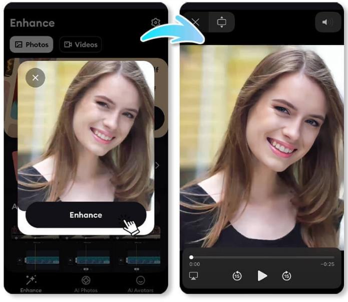 Remini video quality enhancer app used to sharpen faces and improve low-quality clips