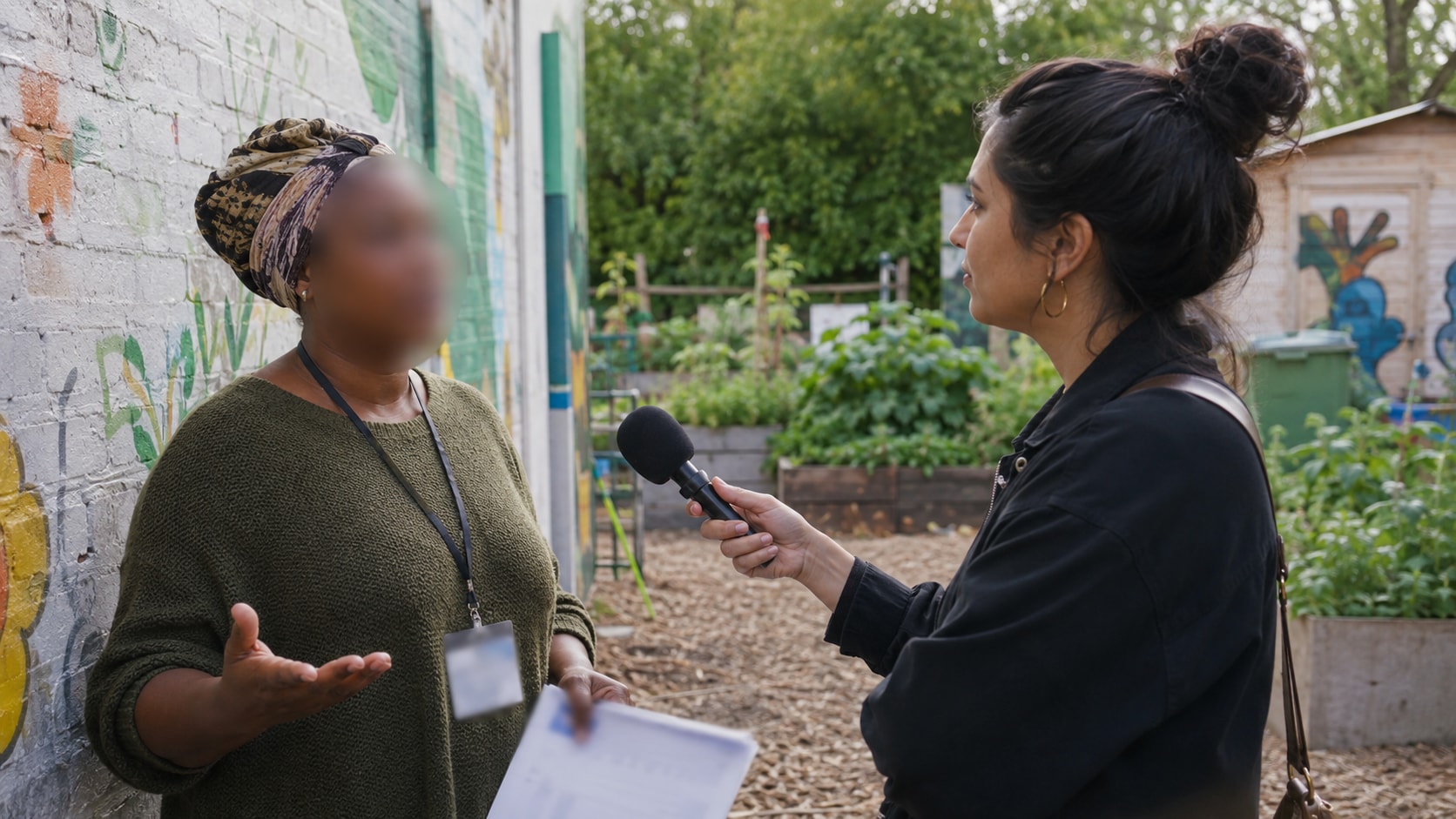 video editor blurring an interview subject for anonymity