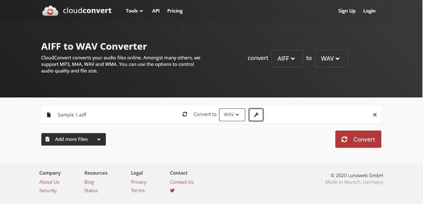 Online AIFF Convetrer - CloudConvert