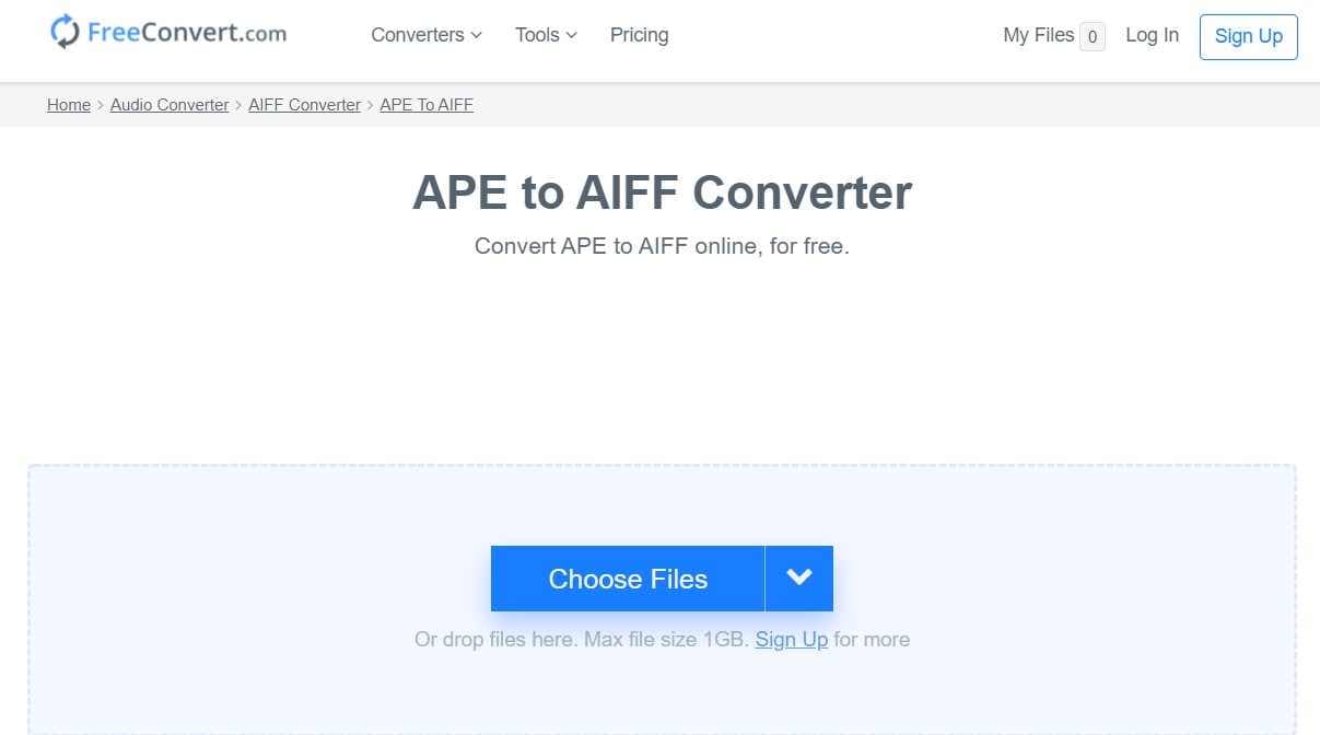 Converti APE in AIFF con FreeConvert