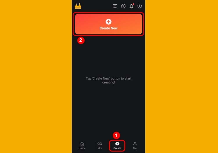 kinemaster create menu interface on mobile