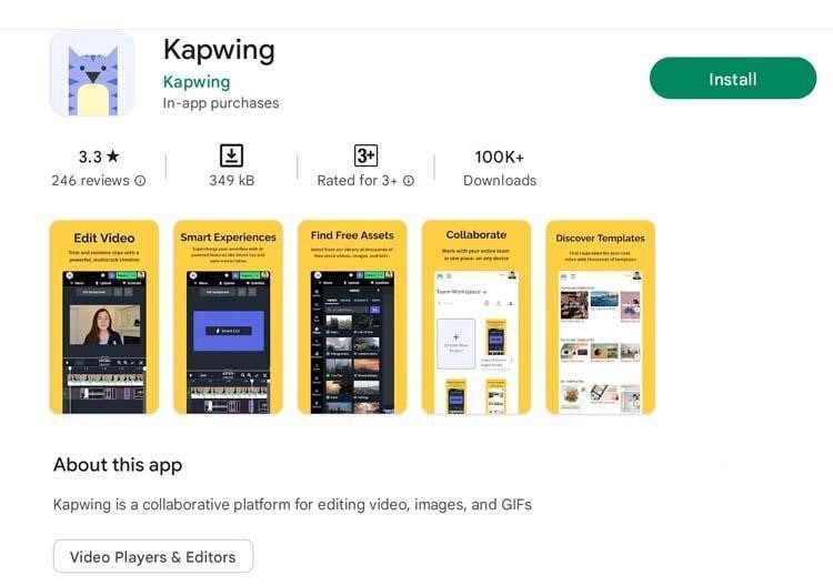 kapwing app on googleplaystore