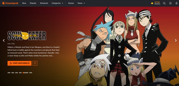 crunchyroll interface