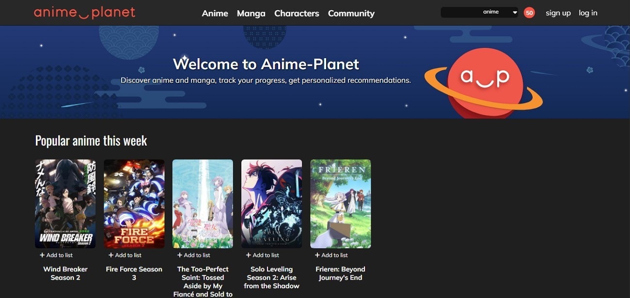 aniwatch alternatives anime-planet website