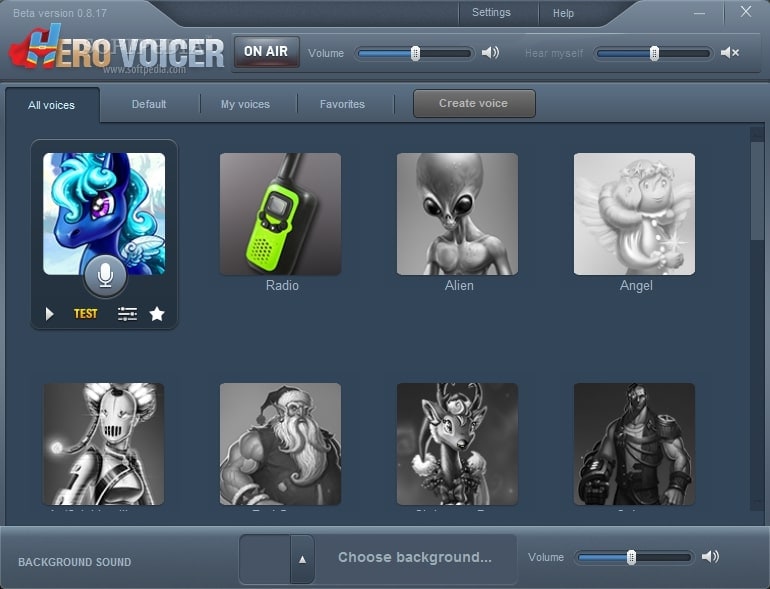 screen view of hero voicer software