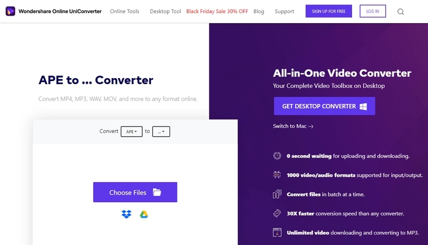Convert APE with Online UniConverter