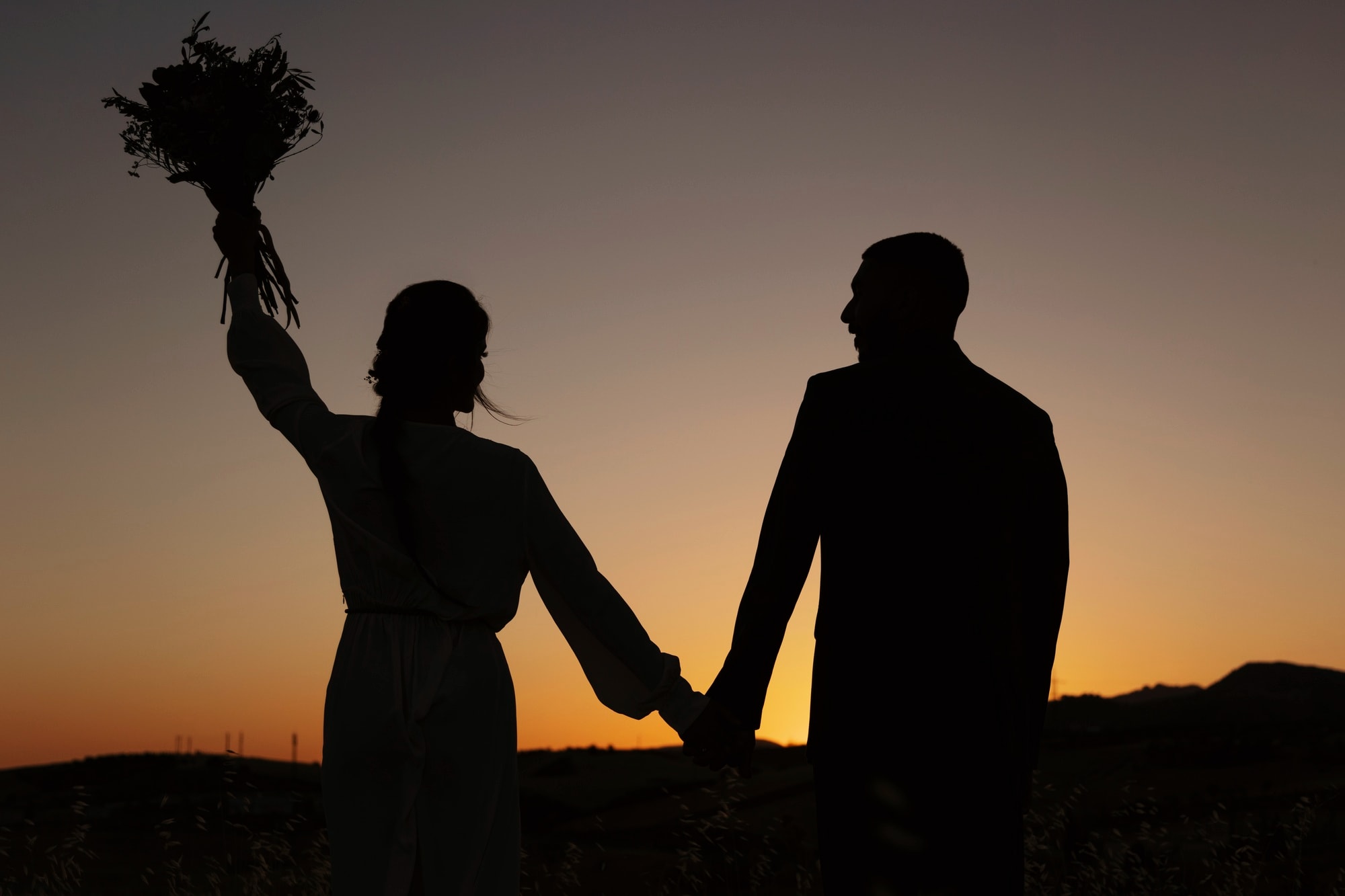 silhouette couple shot