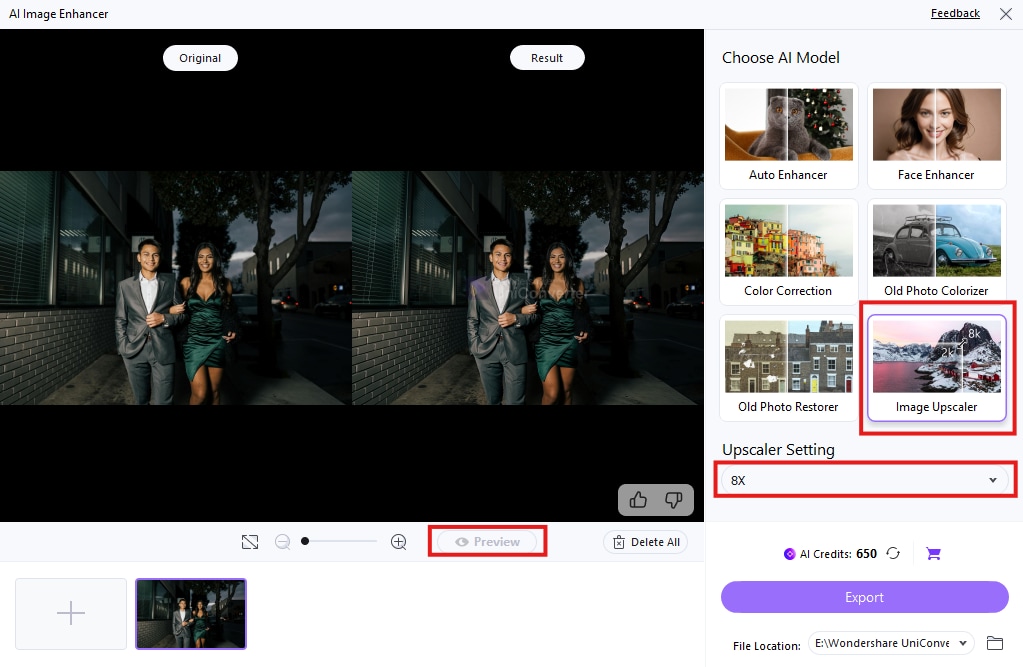 choose upscale level