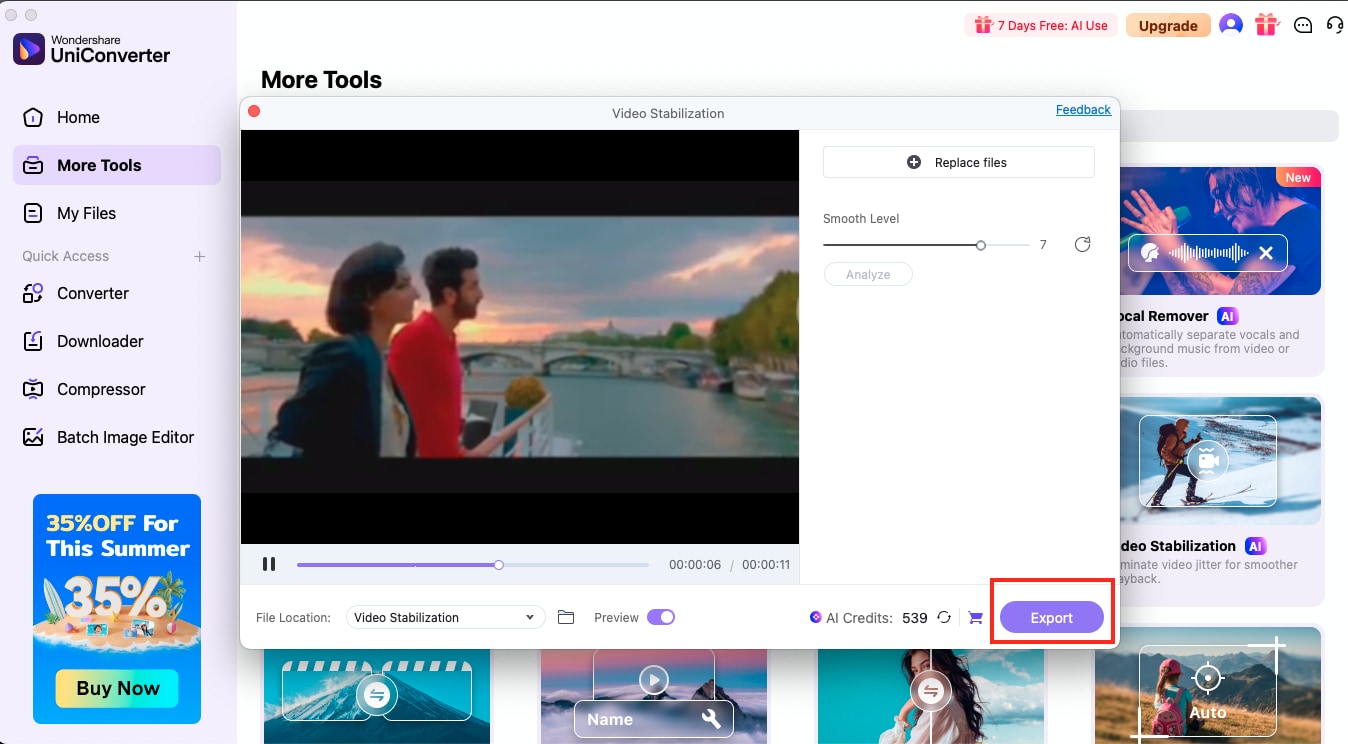 uniconverter video export