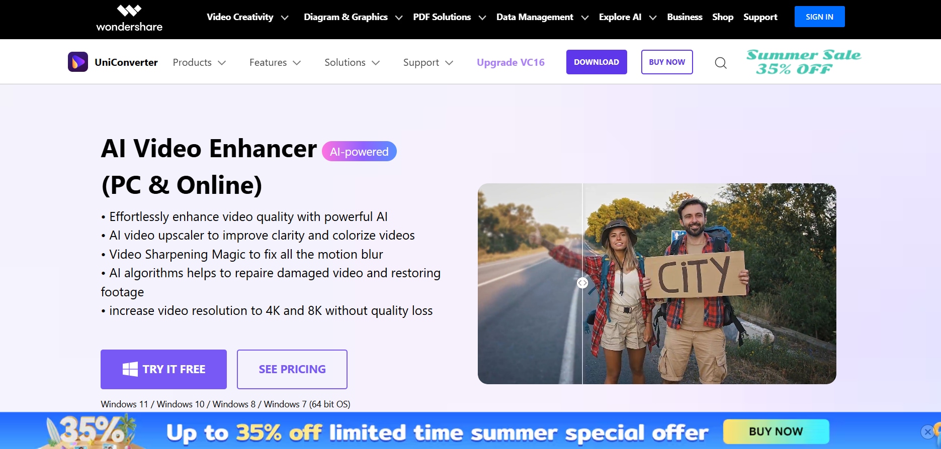 wondershare uniconverter ai video enhancer