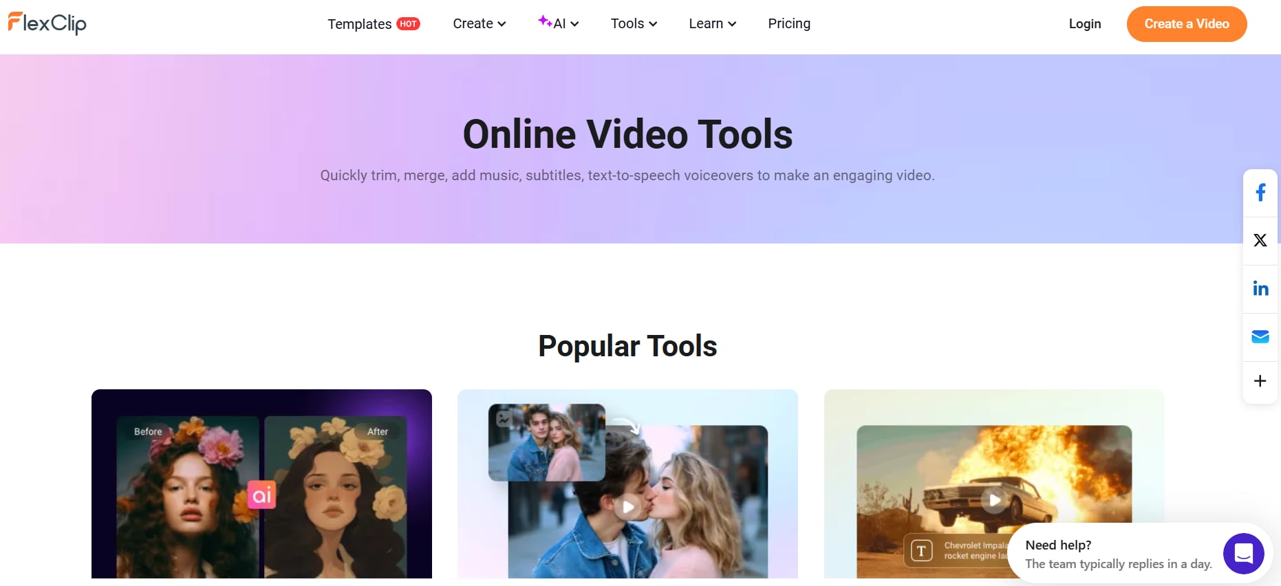flexclip homepage