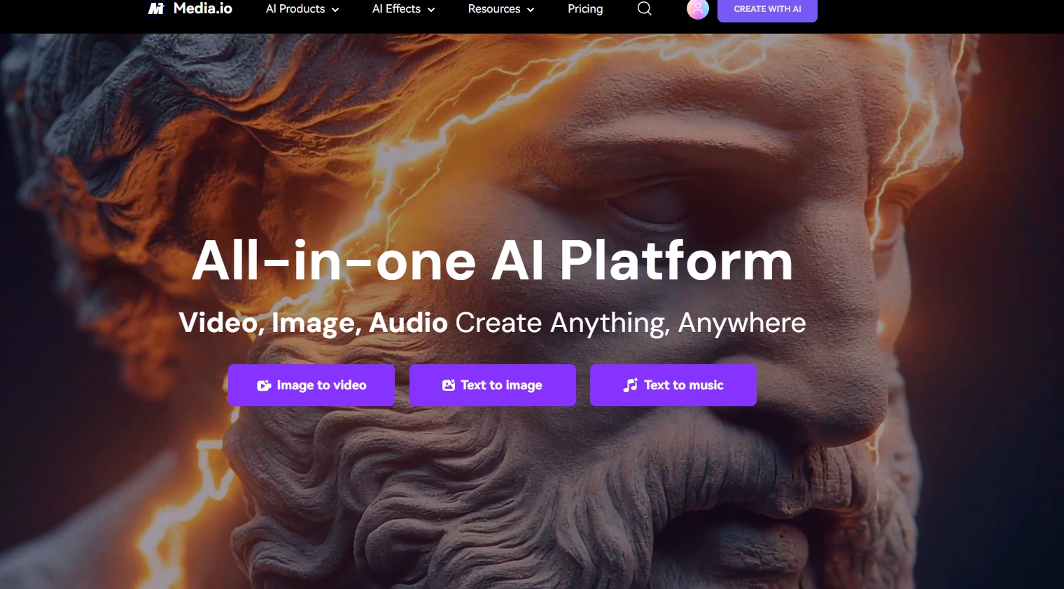 media.io homepage