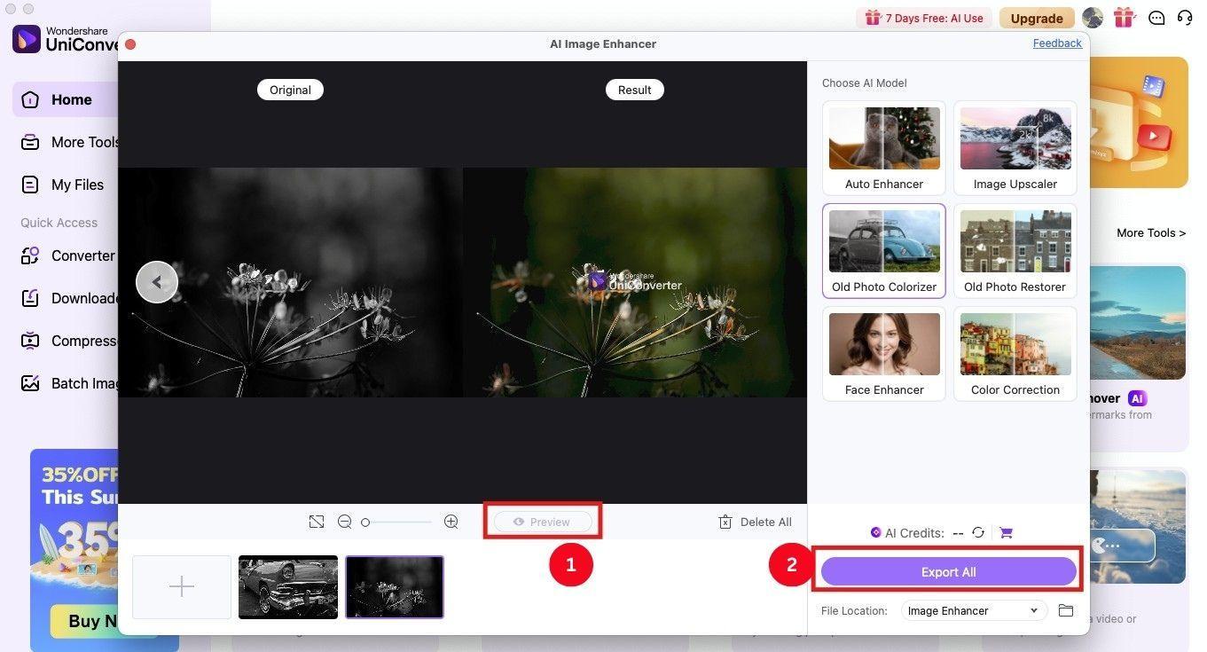 uniconverter export images