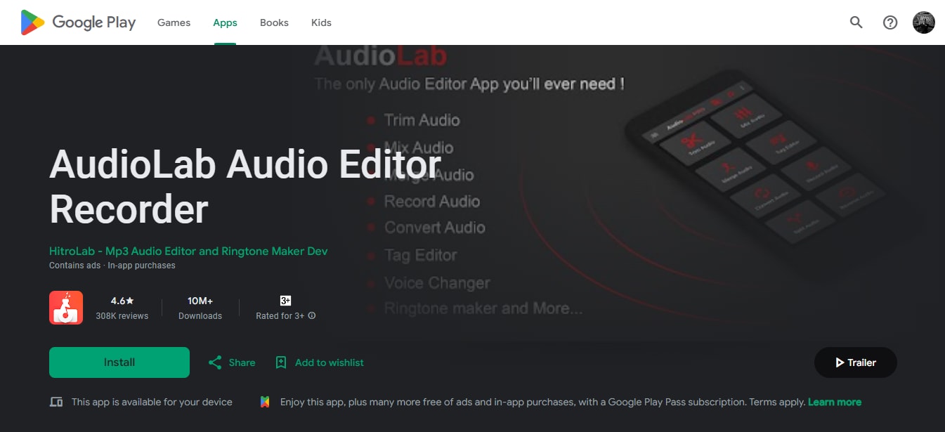 audiolab audio editor screenshot