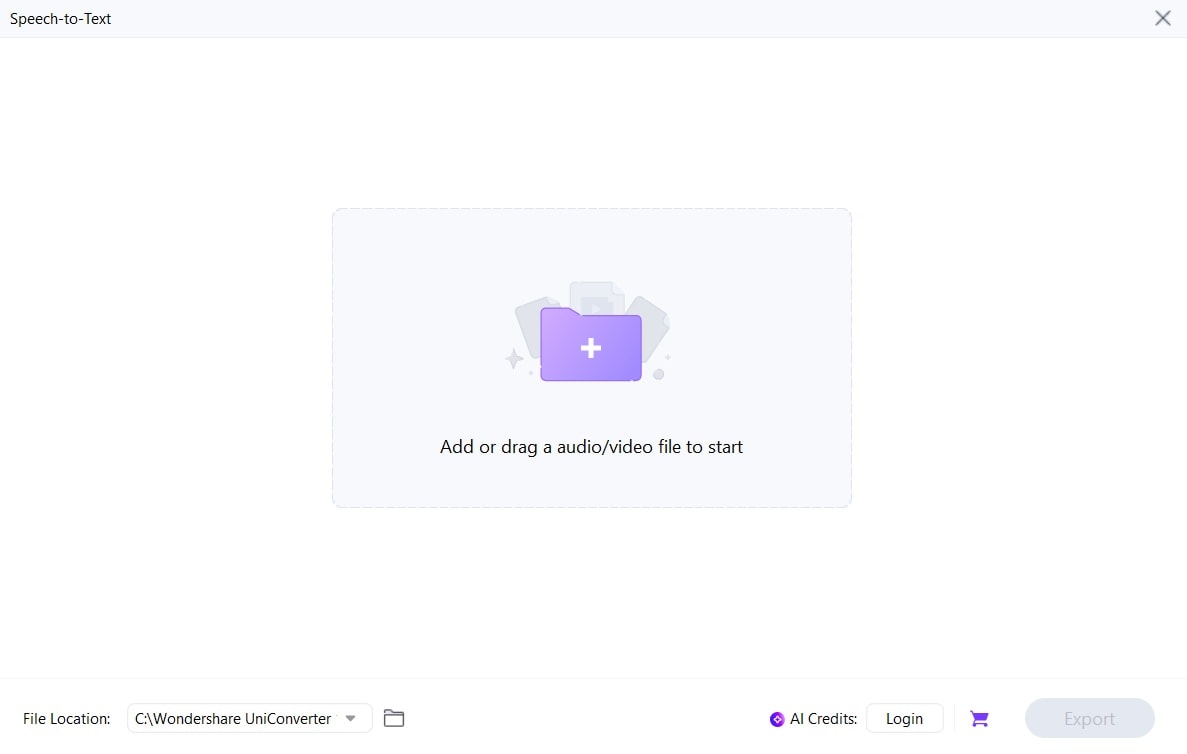 uniconverter add video files to transcribe