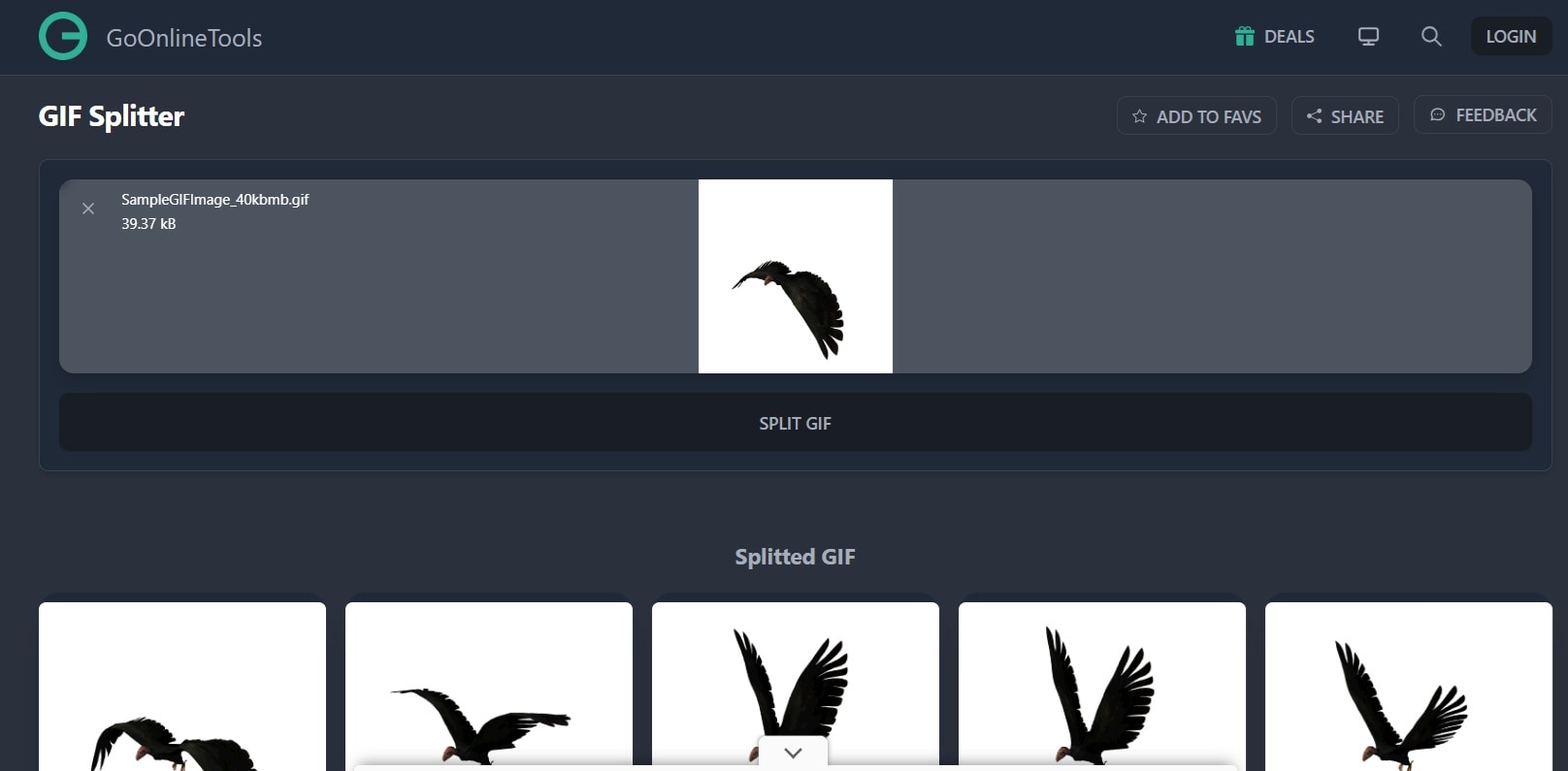 go online tools gif splitter