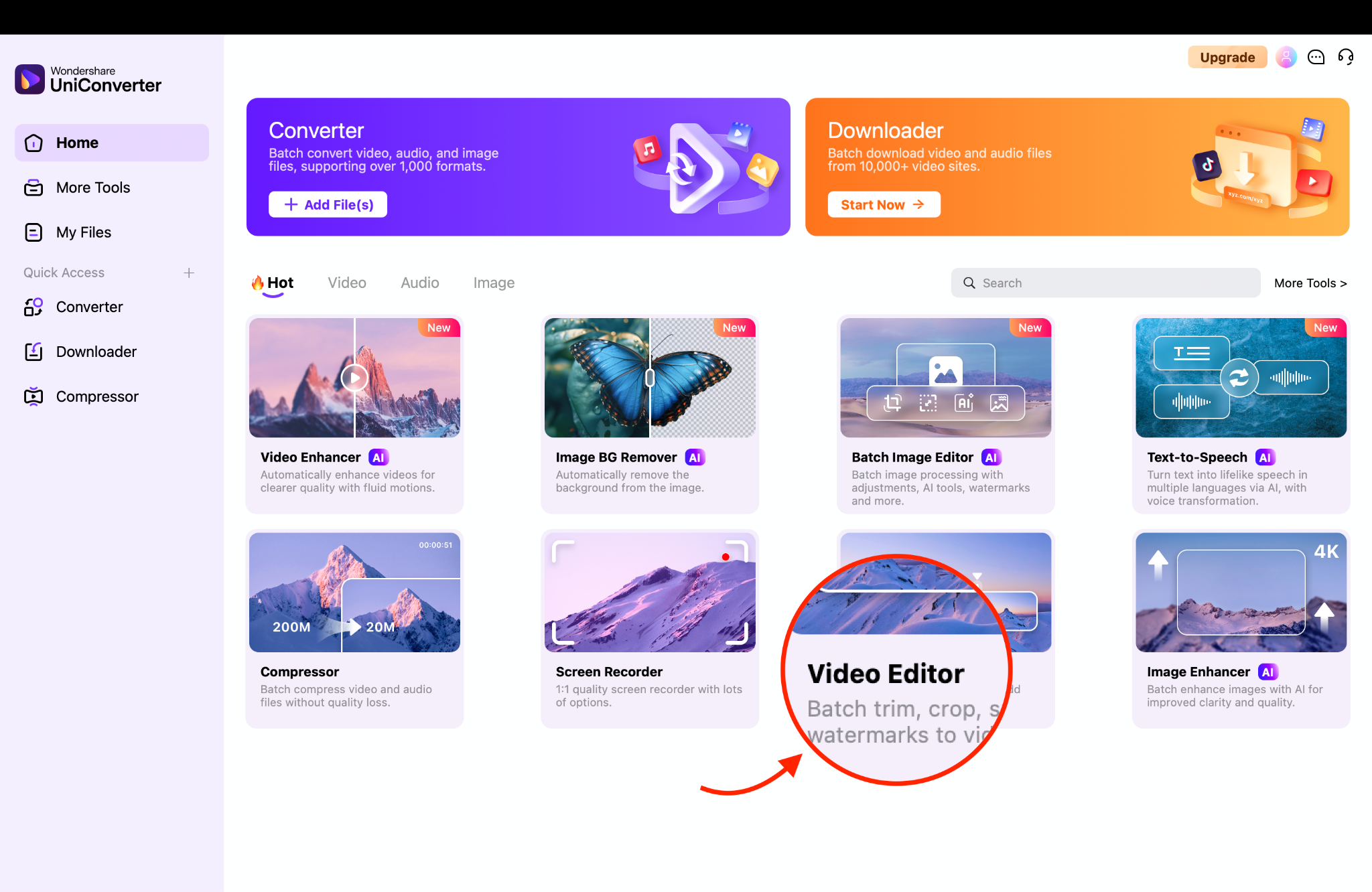 navigate to video editor