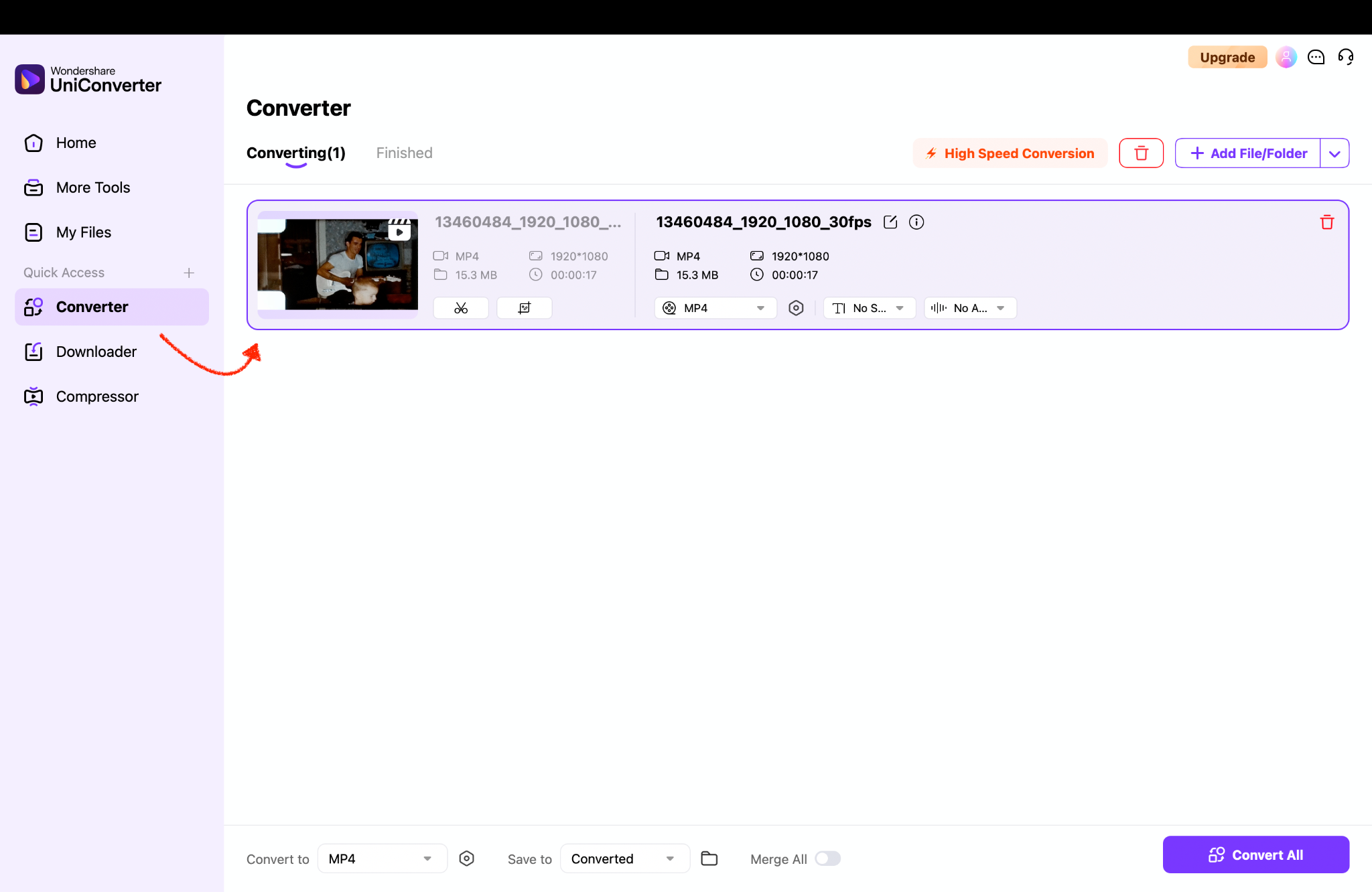 import the video file or files