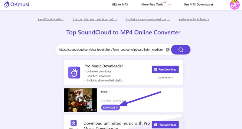 okmusi soundcloud to mp4 downloader