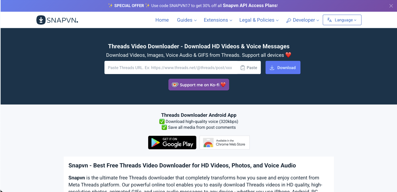 snapvn threads downloader