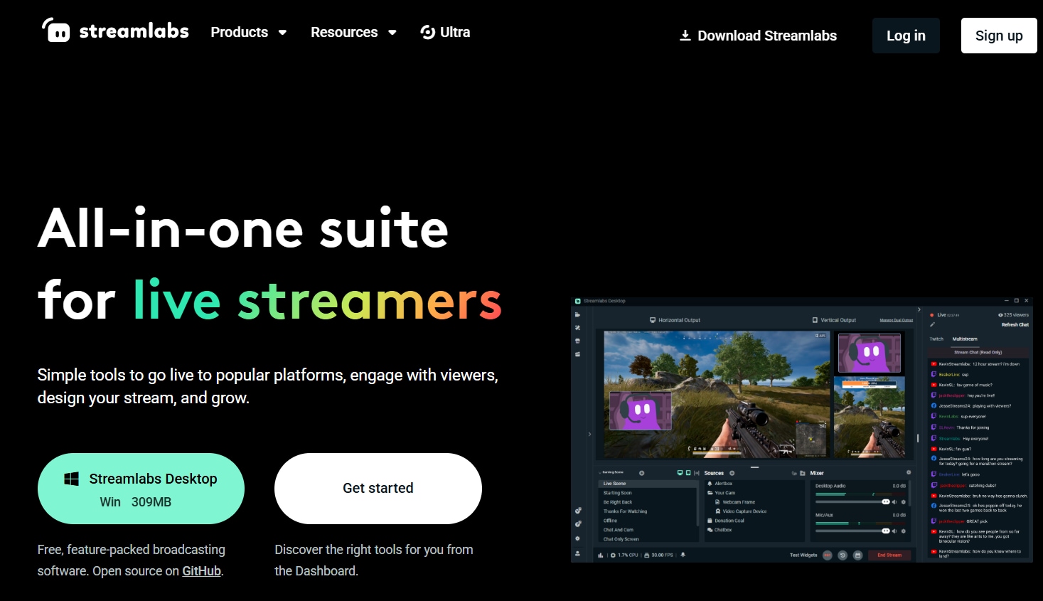 streamlabs desktop dashboard