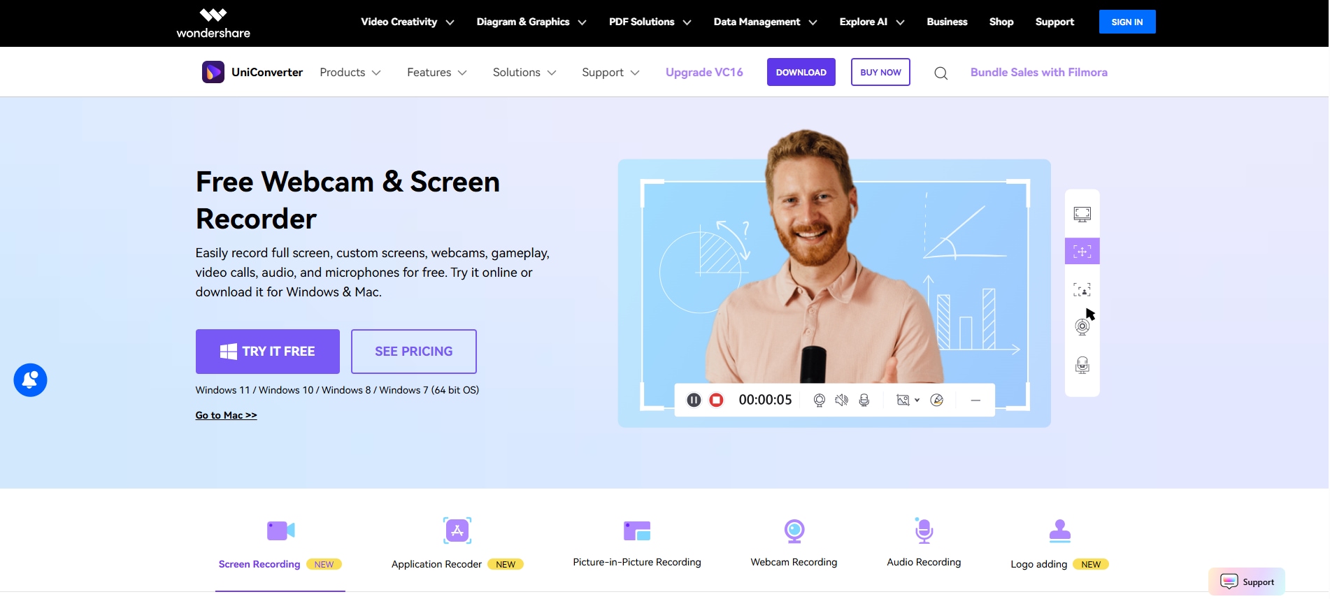 wondershare uniconverter dashboard