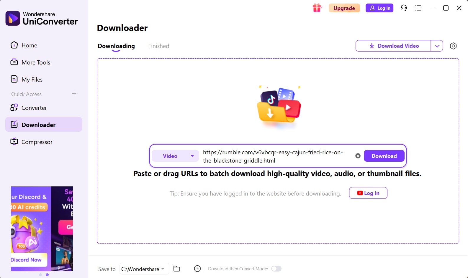 uniconverter rumble downloader