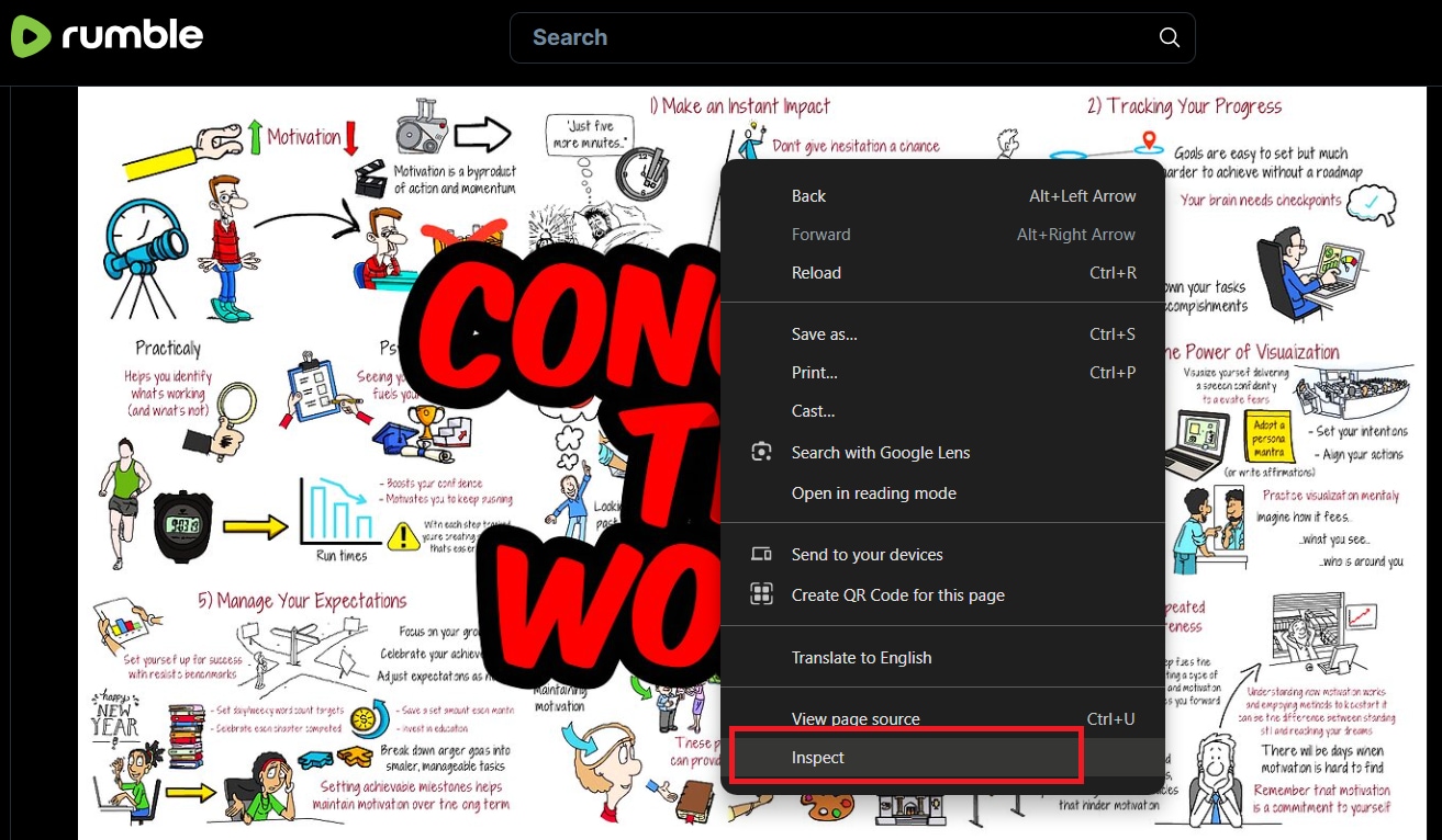 use inspect tool to download video