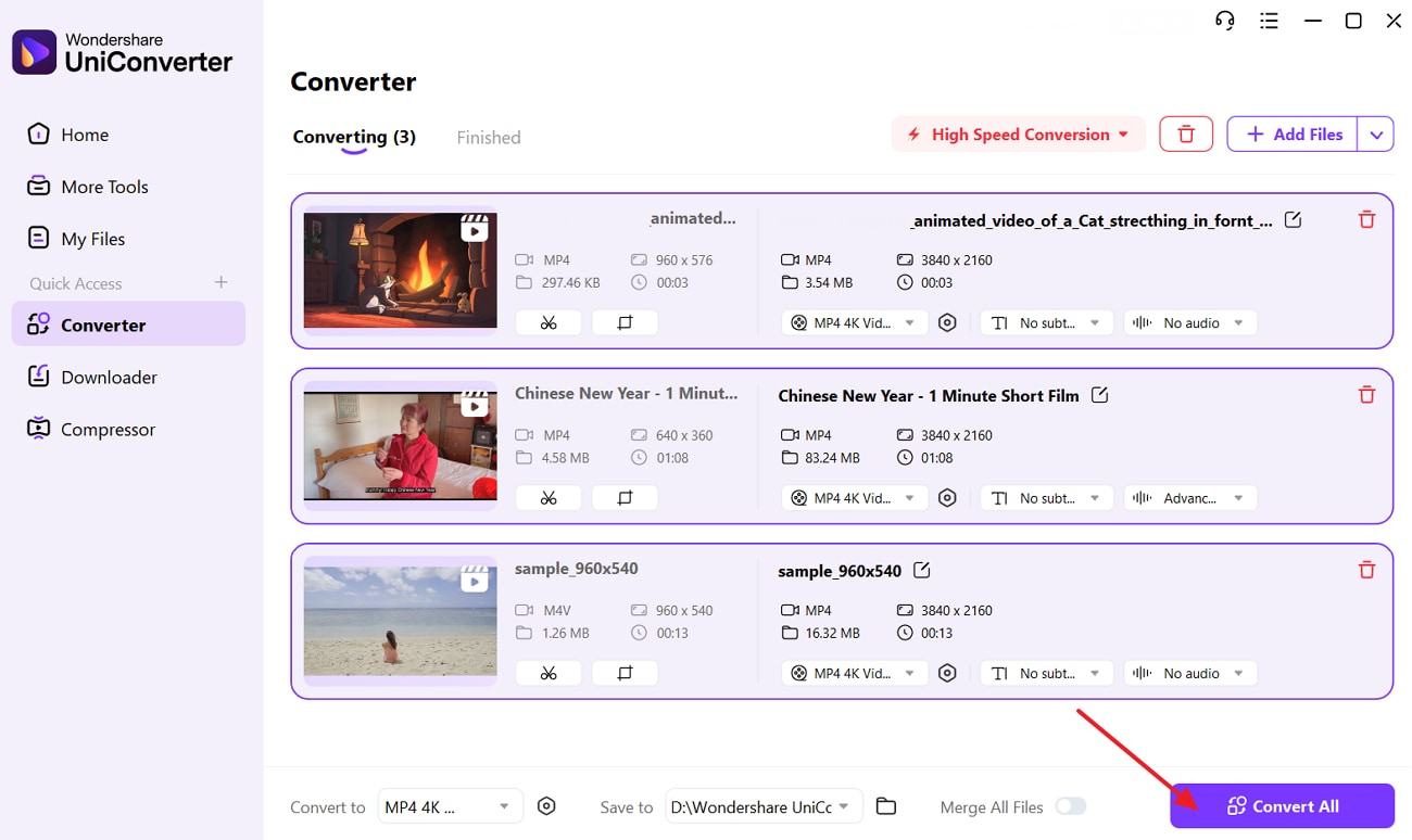 hit convert start conversion