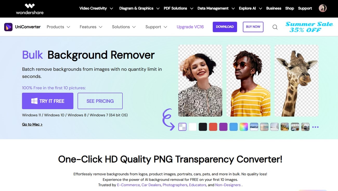 utilize background remover uniconverter