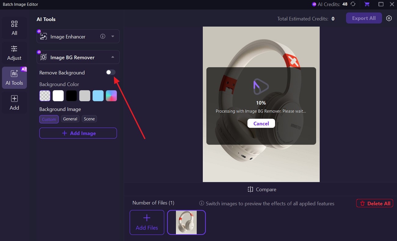 enable remove background button