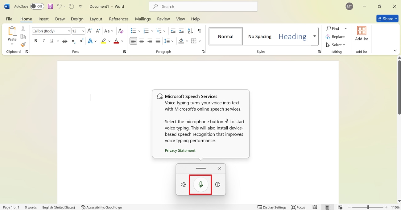 access voice recognition feature windows