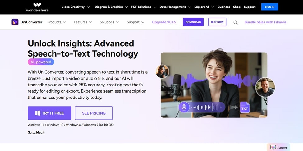 use uniconverter batch transcribe voice memos